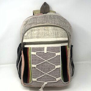 Unisex Large Pure Hemp Multi Pocket Backpack